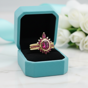 Round-cut Ruby Birthstone Engagement Ring-Evani Jewelry