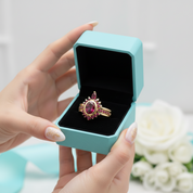 Round-cut Ruby Birthstone Engagement Ring-Evani Jewelry