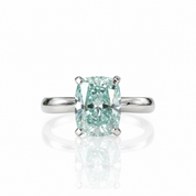 3.0 ct Blue Green Cushion Cut Diamond Option Engagement Ring - Evani Naomi Jewelry