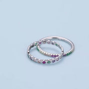 Multicolor Diamond Wedding Band