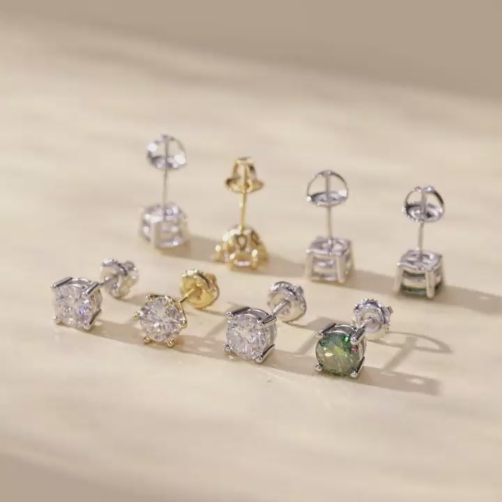 2.0 Ct Round Diamond Stud Earrings