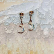 Royalty Moon Golden Drop Earrings
