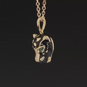 Cool Diamond Black Leopard Pendant