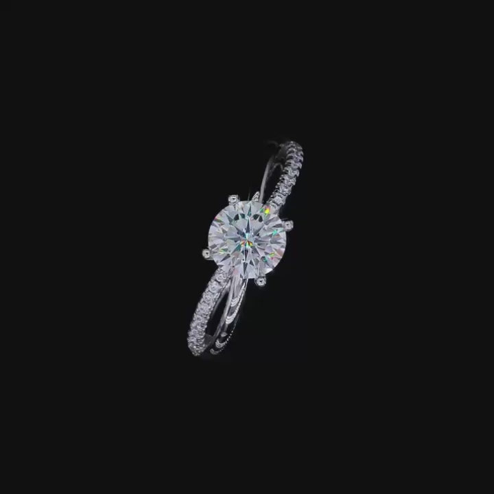 14k White Gold Twist Promise Ring