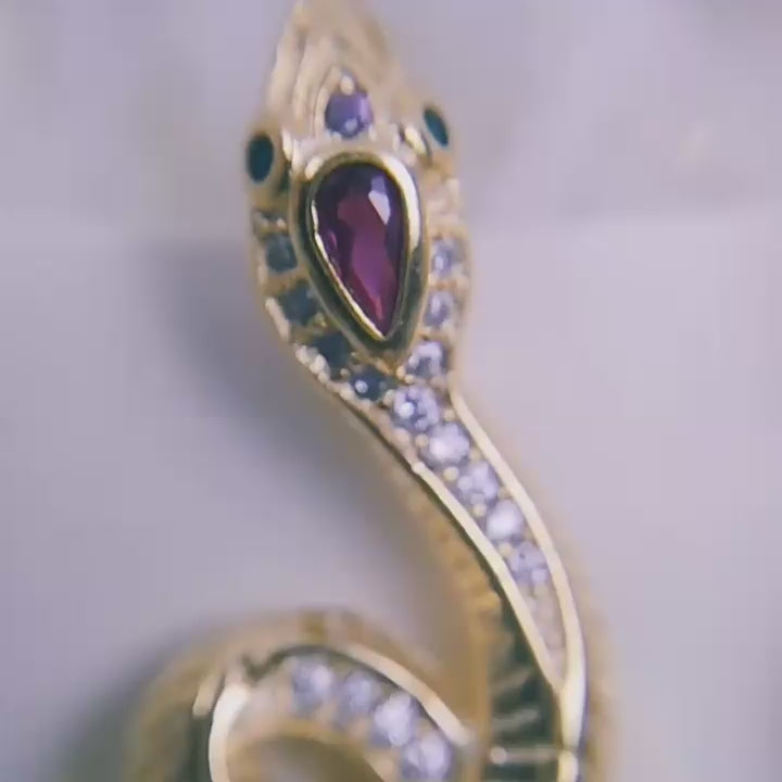 Curved Snake Vintage Stud Earrings