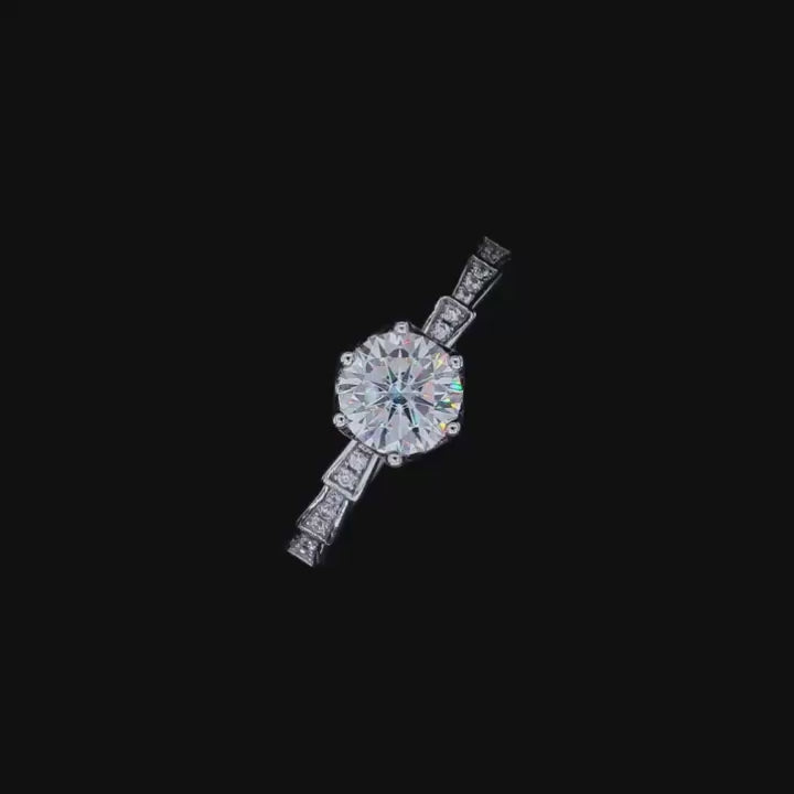 1.0 Ct Round Cut Diamond Engagement Ring