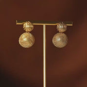 Retro Hemisphere Needle Matte Earrings