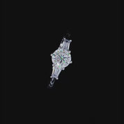 1.0 Ct Round W/ Tapered Baguette Engagement Ring