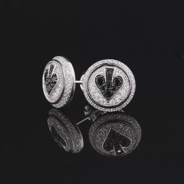 Black Heart Diamonds Stud Earrings