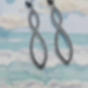 Black Stones Infinity Twist Drop Earrings