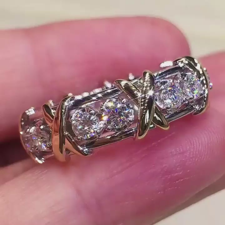 14K Rose Gold Diamond Wedding Band
