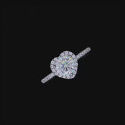 1.0 Ct Halo Round Cut Diamond Wedding Ring