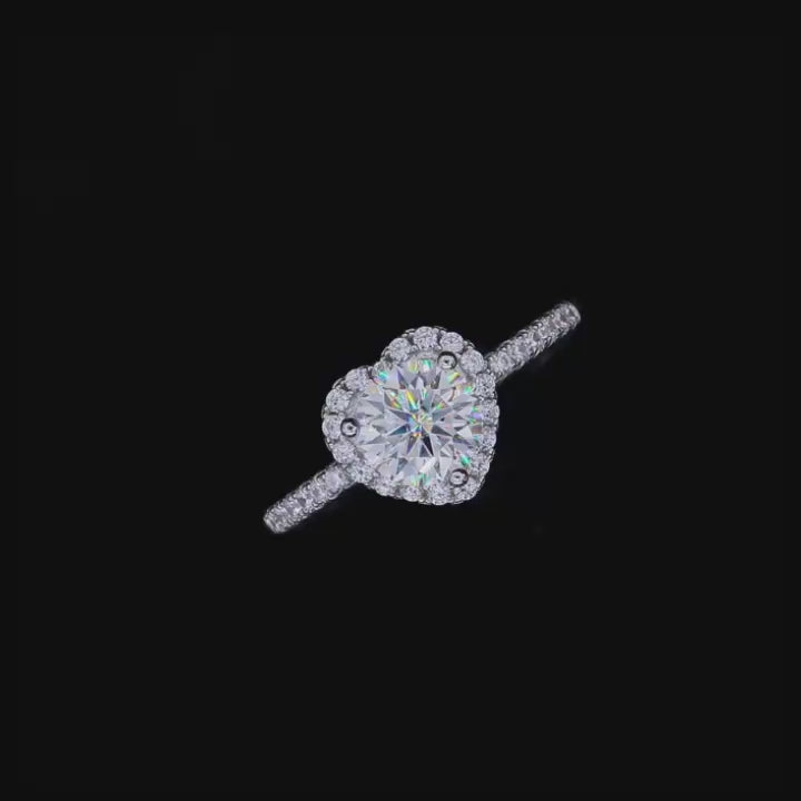 1.0 Ct Halo Round Cut Diamond Wedding Ring