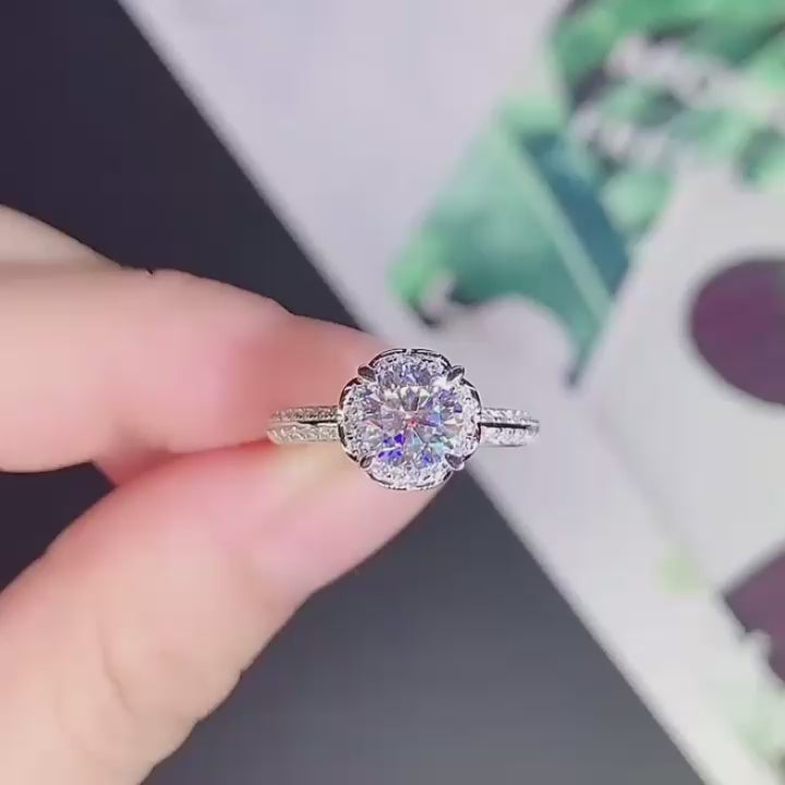 White Gold Wish Blossom Diamond Engagement Ring