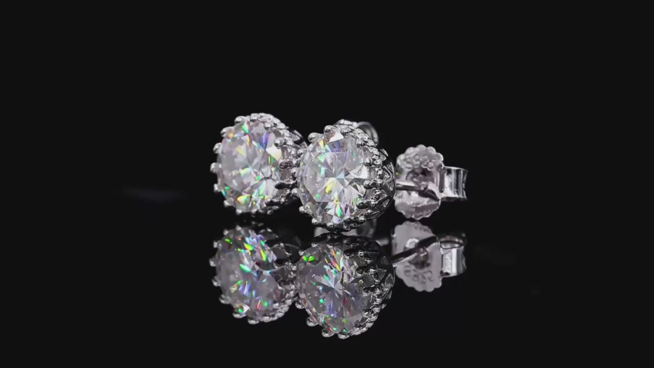 1.0 Ct Round Cut Diamond Stud Earrings
