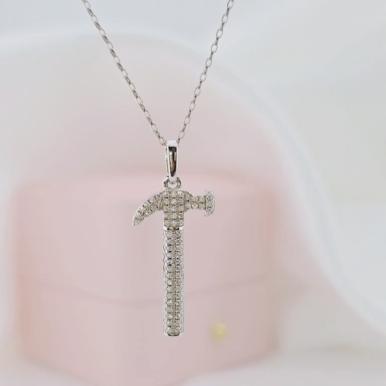 Diamond Necklace with Hammer Pendant