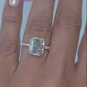 14k White Gold Radiant Cut Diamond Engagement Ring