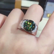 5.0 Ct Green Round Cut Diamond Wedding Band