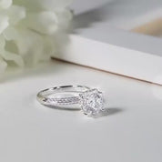 1.0 Ct Flower Shaped Mossanite Engagement Ring