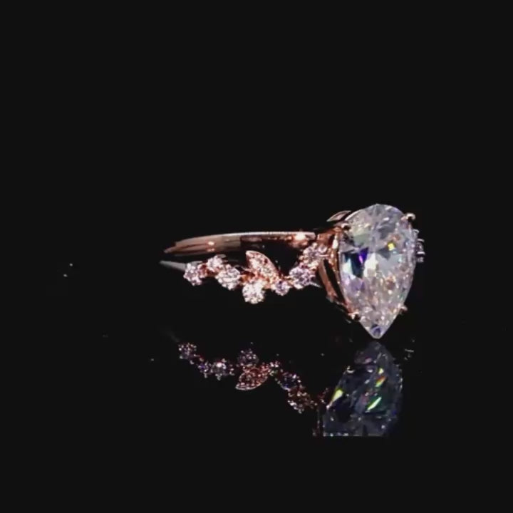 2.0 Ct Pear Cut Diamond Engagement Ring