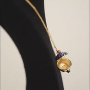 Enamel Diamond Teapot and Teacup Necklace