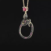Classic Black Snake Diamond Yellow Gold Pendant