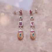 Bohemian Colorful Scarab Drop Earrings