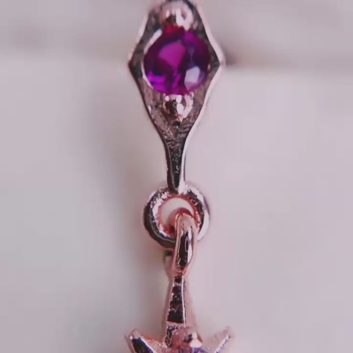 Vintage Star and Moon Diamond Earrings
