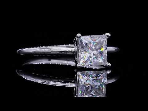 1.0 ct Princess-cut Diamond Solitaire Engagement Ring