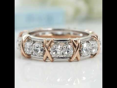 Classic Rose and White Gold Diamond Option Eternity Wedding Band