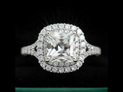 1.0 Ct Cushion Cut Halo Diamond Option Engagement Ring