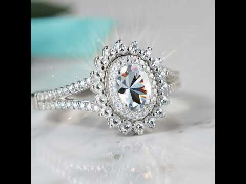 18K White Gold 1.0 Ct Oval Cut Diamond Option Engagement Ring