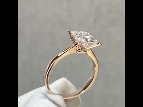 2.0 Ct Princess Cut Diamond 18K Rose Gold Engagement Ring
