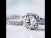 14k White Gold Halo Diamond Option Engagement Ring Set