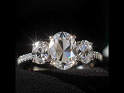 2.0 Ct Oval Cut Three Stone Diamond Option Engagement Ring