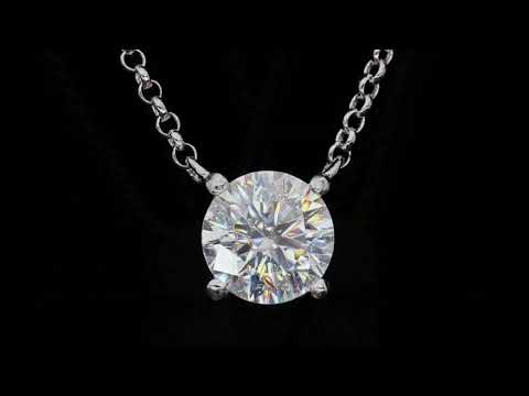 Classic 4-Prong 3ct Diamond Pendant Necklace