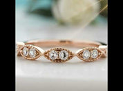 Vintage Milgrain Diamond Option 14k Rose Gold Wedding Band