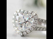 14K White Gold 2.0 Ct Heart Shaped Diamond Option Engagement Ring