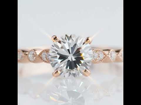 Classic 1.0 Ct Round Cut Diamond Option Engagement Ring