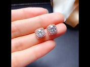 Classic 1.0 Ct Round Cut Diamond Halo Stud Earrings