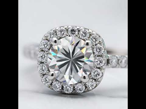 14k White Gold 2.0 Ct Pave Diamond Option Engagement Ring