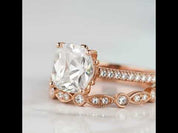2.0 Ct Cushion Cut Diamond Option Bridal Ring Set
