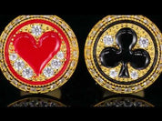 Club and Heart Poker Diamond Stud Earrings