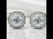 Round-cut 1.0 ct Diamond Option Halo Earrings