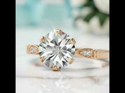 2.5 ct Round Brilliant Cut Diamond Option 14k Rose Gold Engagement Ring