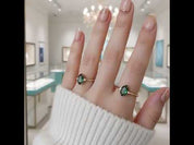 Stamped with Love- Geometric Moss Agate Gold Open Rings