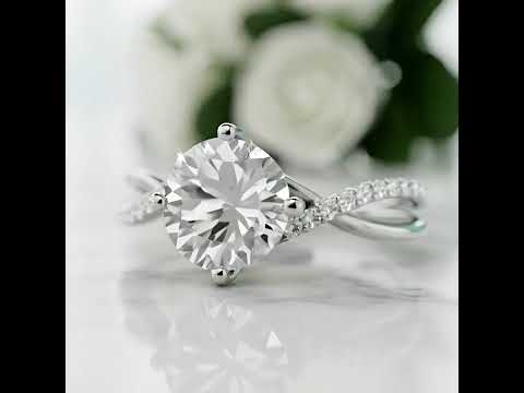 3.0 Ct Round Cut Diamond Option Twisted Bypass Pave Engagement Ring