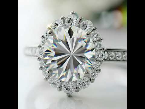 2.0 Ct Round Cut Diamond Option Halo Engagement Ring