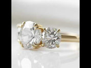 5.00 ct Old European Cut Three Diamond Option Engagement Ring