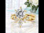 2.0 Ct Classic Round Cut Yellow Gold Diamond Option Solitaire Wedding Set